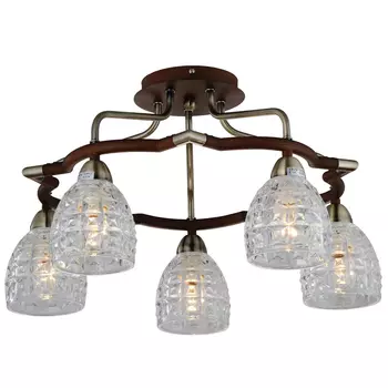 Потолочная люстра N-Light N-Light 412 412-05-53ABW antique brass + walnut