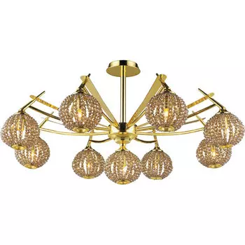 Потолочная люстра N-Light N-Light 917 917-09-33 gold + brown crystal