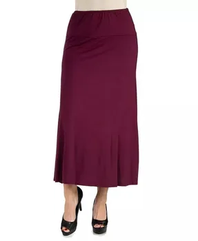 Женская однотонная макси-юбка с эластичной талией 24seven Comfort Apparel, красный
