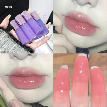 Блеск для губ Sexy Purple Red Mirror Water Lip Glaze Увлажняющая желеобразная стойкая жидкая помада без липкости