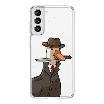 Чехол для игрового телефона с милым гусиной уткой для Samsung Galaxy S23 S22 Ultra S20 S21 FE 5G S10 S10E S9 S8 Plus 4G, мягкий прозрачный чехол Samsung S20Ultra