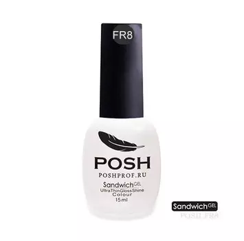 POSH FR8 гель-лак для французского маникюра на 25 дней Кристально-белый кончик / SENDVICH GEL UV/LED 15 мл