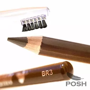 POSH Карандаш для бровей с кисточкой, BR3 Коричневый, 15 гр