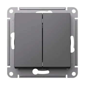 Переключатель двухклавишный Systeme Electric ATN001465 AtlasDesign сх.6/2, 10АХ, механизм, базальт