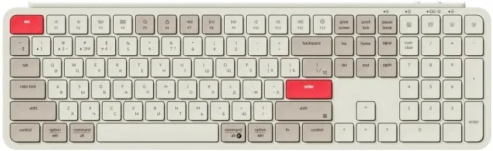 Клавиатура Wireless Keychron B6 Pro B6P-K13 ультратонкая, 109 клавиш, ножничные переключатели, цвет Retro Red