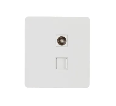 Розетка KRANZ KR-78-0722-1 MIELE ROUND компьютерная RJ45 кат6 + TV с/у перламутр