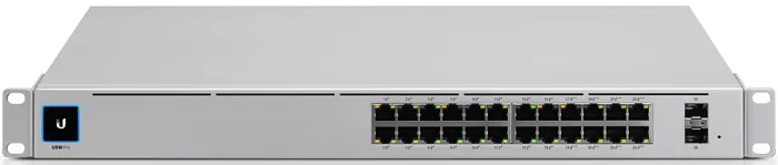 Коммутатор управляемый Ubiquiti USW-PRO-24-POE 24*100/1000, 2*SFP+, PoE