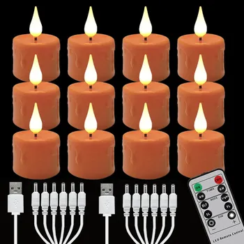 Перезаряжаемая светодиодная свеча Black+Orange