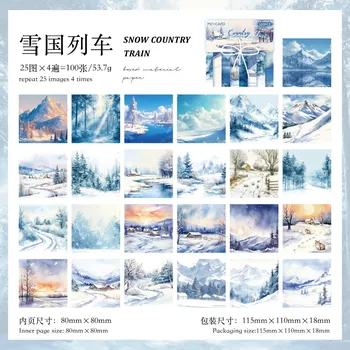 100pcs/lot Memo Pads Material Paper Natural Landscaping Manual Junk Journal diary Scrapbooking Cards Background Decoration Paper