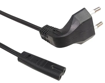 Кабель питания Filum FL-PC2.5-EUA-C7-3M CEE 7/16 угловой - С13, 2х0.5, 220В, 2.5A, чёрный, 3м