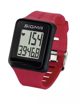 Пульсометр SIGMA iD.GO, часы, 3 функции, водонепроницаемый, есть секундомер, нагрудный датчик, красный, rouge, SIG_24530