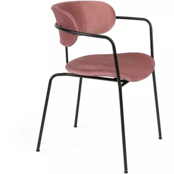 Кресло VAN HALLEN (mod. 2433S) коралловый/черный (ткань/металл) (Tetchair)