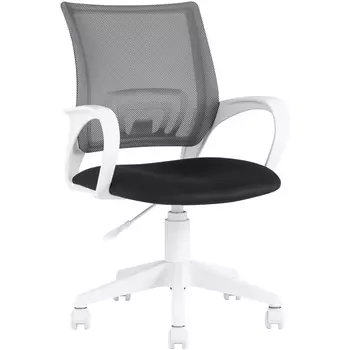 Кресло офисное TopChairs ST-BASIC-W серый крестовина пластик белый УТ000035493