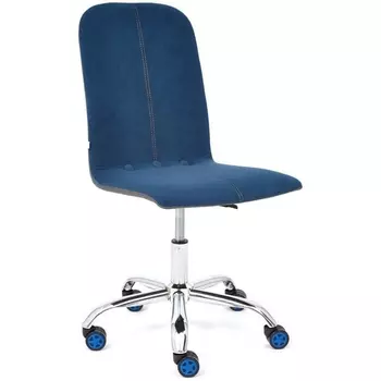 Кресло синий/металлик (флок/кож/зам) Tetchair 112655 14189