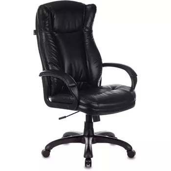 Кресло руководителя Бюрократ CH-879N черный Leather Venge Black эко.кожа крестовина пластик (Бюрократ)