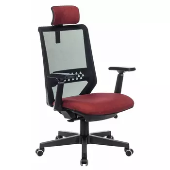 Кресло руководителя Бюрократ EXPERT черный TW-01 сиденье красный 38-410 сетка/ткань с подголов. крестовина пластик (Бюрократ)