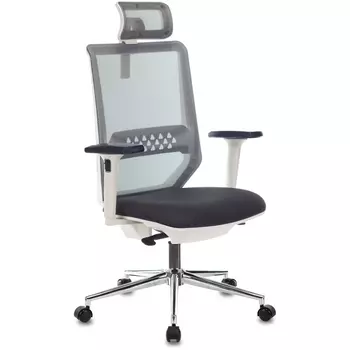 Кресло руководителя Бюрократ MC-W612N-H темно-серый TW-04 38-417 с подголов. крестовина металл хром пластик белый (Бюрократ)