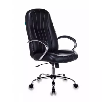 Кресло руководителя Бюрократ T-898SL черный Leather Venge Black эко.кожа крестовина металл хром (Бюрократ)