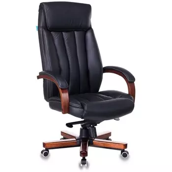 Кресло руководителя Бюрократ T-9922WALNUT черный кожа крестовина металл/дерево