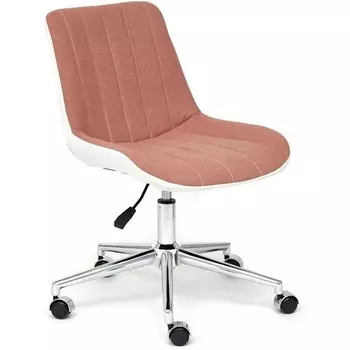Кресло STYLE розовый/белый (экошерсть/кож/зам) (Tetchair)