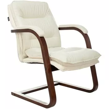 Кресло Бюрократ T-9927WALNUT-AV слоновая кость кожа крестовина дерево