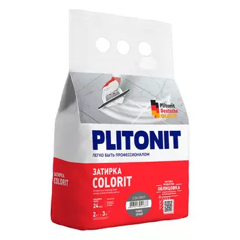 Затирка цементная эластичная Plitonit Colorit Premium темно-серая пакет 2 кг