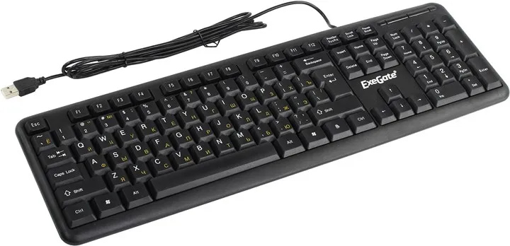 Клавиатура проводная Exegate LY-331L, мембранная, USB, черный (EX279940RUS/EX263906RUS)