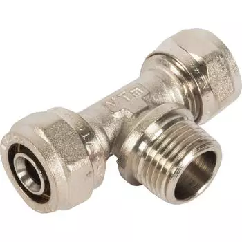 Тройник комбинированный Valtec 16x1/2"x16 мм НР латунь VTM.333