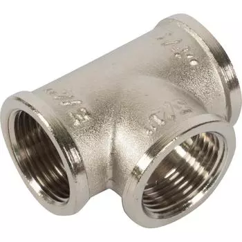 Тройник Valtec внутренняя резьба 3/4" никелированная латунь