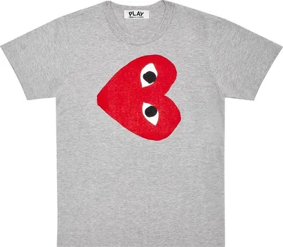 Футболка Comme des Garons PLAY Red Heart T-Shirt 'Grey', серый