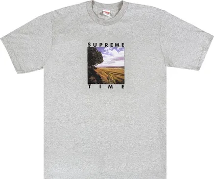 Футболка Supreme Supreme Time Tee 'Heather Grey', серый