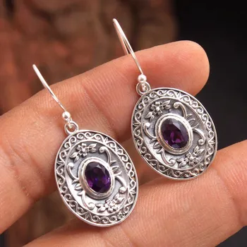 Серебряная серьга, Ювелирные изделия ручной работы, Подарок маме, Эффектные украшения, Женская серьга синий