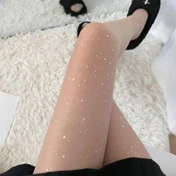 Колготки Mu Ruan Shiny Galaxy Star - ультратонкие, сексуальные и популярные женские чулки sequins чёрный