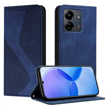 Magnetic Leather Wallet Flip Case for ZTE Blade A33S A34 A35 A53 Pro A54 A73 A75 V40 V50 V60 Vita 4G 5G Cover | S LINE Design Blade A33S 4G чёрный