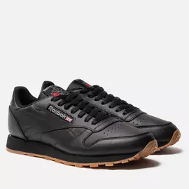 Кроссовки Reebok Classic Leather, цвет чёрный, размер 47 EU
