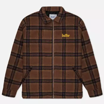 Мужская демисезонная куртка Butter Goods Plaid Flannel Insulated Overshirt, цвет коричневый, размер XL
