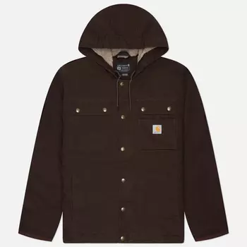 Мужская демисезонная куртка Carhartt Washed Duck Sherpa Lined Utility, цвет коричневый, размер M