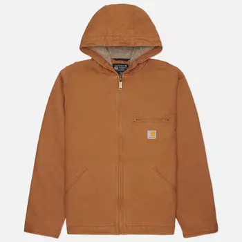 Мужская демисезонная куртка Carhartt Washed Duck Sherpa Lined, цвет коричневый, размер L