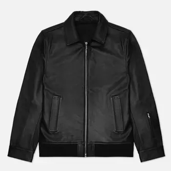 Мужская демисезонная куртка SOPHNET. Leather Zip, цвет чёрный, размер M