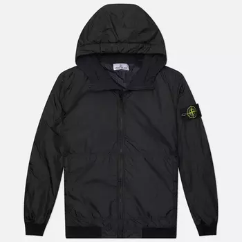 Мужская демисезонная куртка Stone Island Crinkle Reps NY Padded Hooded, цвет чёрный, размер L