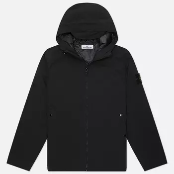 Мужская демисезонная куртка Stone Island Light Soft Shell-R E.Dye Primaloft Insulation Hooded, цвет чёрный, размер M