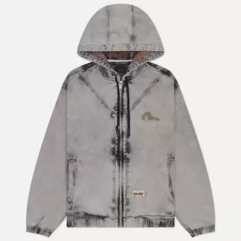 Мужская джинсовая куртка Evisu Seagull Koinobori Embroidery, цвет серый, размер L