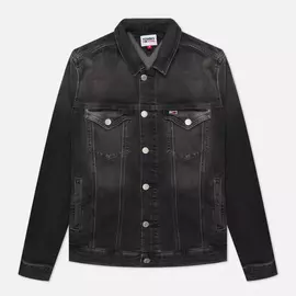 Мужская джинсовая куртка Tommy Jeans Regular Trucker AE188, цвет чёрный, размер M
