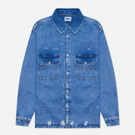 Мужская джинсовая куртка Tommy Jeans Worker Shirt AE714, цвет синий, размер XXL