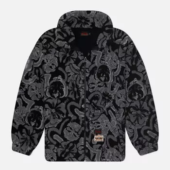 Мужская флисовая куртка Evisu Evisu Embroidered Godhead & Kamon Jacquard Sherpa, цвет чёрный, размер XL