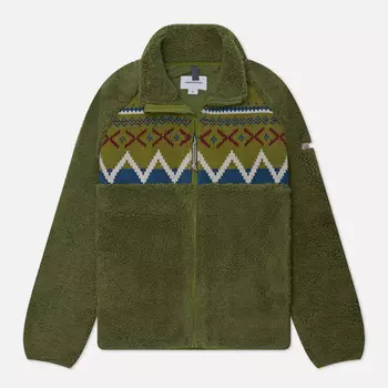 Мужская флисовая куртка thisisneverthat Knit Paneled Fleece, цвет оливковый, размер XL