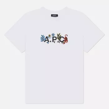Мужская футболка A.P.C. Auguste GOTS, цвет белый, размер XXL