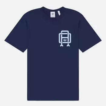Мужская футболка adidas Originals Q12 Varsity, цвет синий, размер S