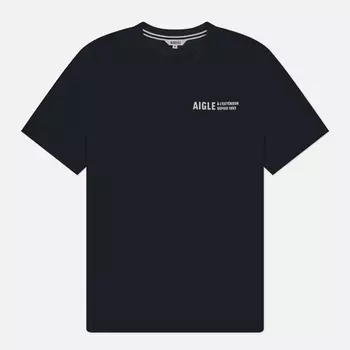 Мужская футболка Aigle Printed Logo Crew Neck, цвет чёрный, размер XXL