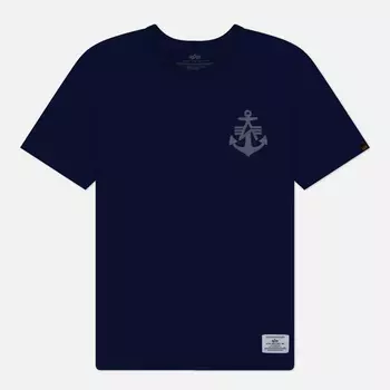 Мужская футболка Alpha Industries Alpha Anchor Print, цвет синий, размер XXL